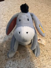 Steiff x Disney Eeyore Blue Gray Plush Soft Stuffed Animal 10" NWT CLEAN NEW