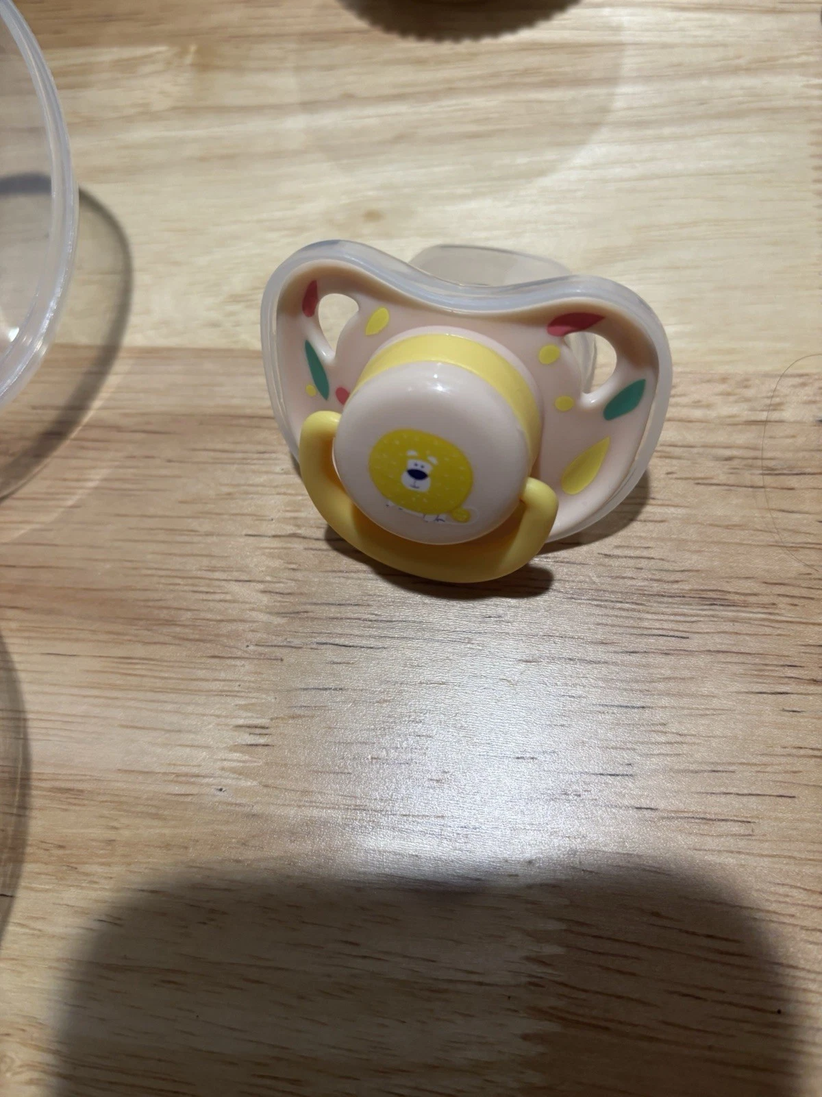 Puppy Yellow & White Baby Pacifier Multiple Piece Design with Decorative Pattern