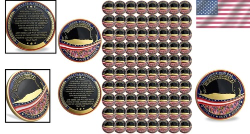Bulk Military Appreciation Challenge Coins - 82 PCS Thank You Gifts for Veterans - Picture 2 of 9