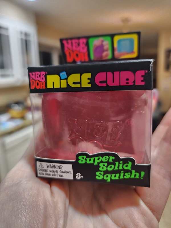 Authentic Schylling NeeDoh Nice Cube PINK Rare Manipulative Toy. NEW in Box!