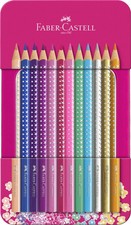 Faber-Castell Sparkle Colour Pencils - Tin of 12 12 Count Pack 1 , Unicorn
