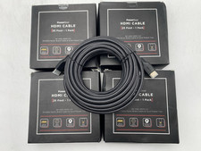 Lot of 5 PowerBear 4K HDMI Cable 2-Pack 25 Ft UHD HDMI 2.0 Gold Plated Tip