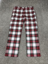 Tommy Hilfiger Pants Mens 34x30 Red White Plaid Chino Tate Dress Club House