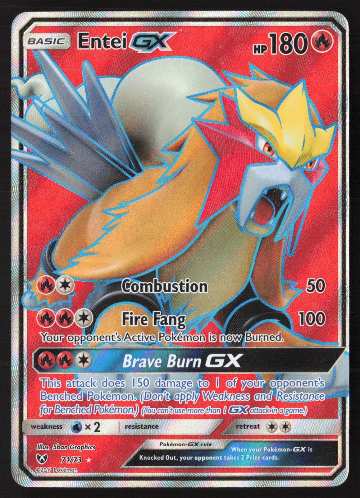 Entei GX Full Art 71/73 Pokemon Shining Legends LP