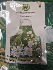 Michel Design Works WINTER BLOOMS Poinsettia Apron OS NWT