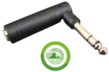 Philmore 522 - Stereo 1/4" Plug Right-Angle Audio Adapter - 1/4" TRS to 1/4" TRS