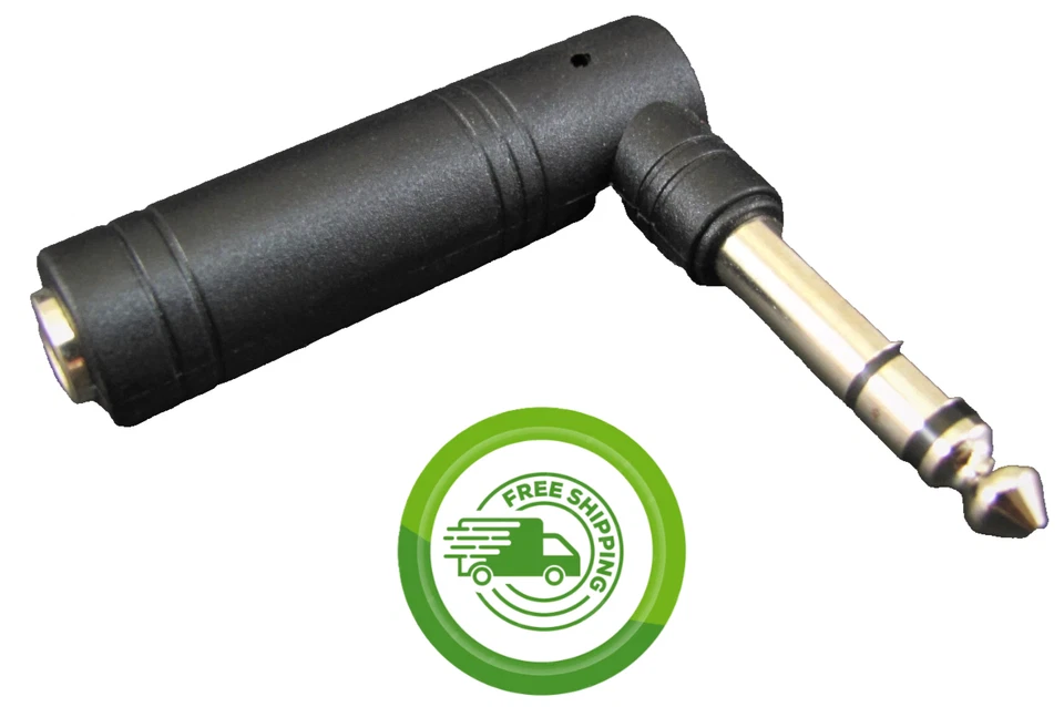 Philmore 522 - Stereo 1/4" Plug Right-Angle Audio Adapter - 1/4" TRS to 1/4" TRS