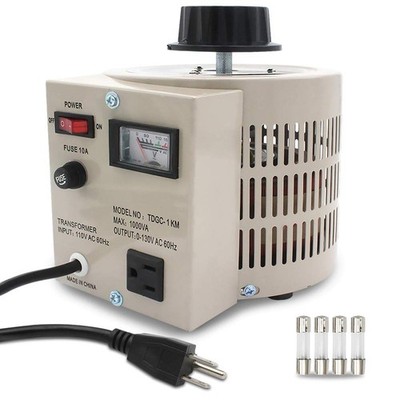 LVYUAN Variable Transformer Voltage Regulator, 0-130V Output, 1000VA 