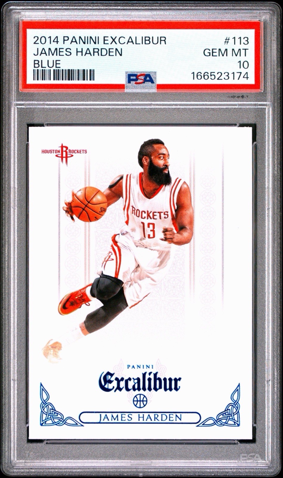 2014-15 Panini Excalibur James Harden #113 Blue PSA 10 SSP Pop 1 Rare
