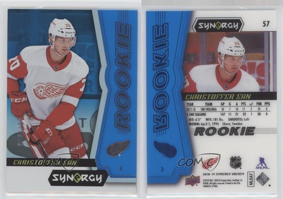 2018 Upper Deck Synergy Rookies Blue /799 Tier 1 Christoffer Ehn Rookie ...