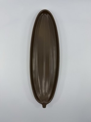 Poole Pottery C54 Sepia & Mushroom Twin-tone cucumber plate