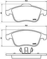 P 68 045 Brembo Bremsbelagsatz, Scheibenbremse FüR Renault