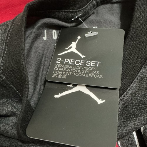 Jordan Flight NWT 2-Piece Set Girls Small 8 -10 Shirt and Bike Shorts Black Red - Picture 6 of 7