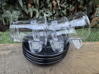 3 x Nespresso View Collection Glas Espressotassen Untertassen