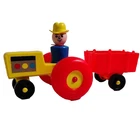 Vintage 1968 Fisher Price Little People Set #915 Parts Farmer on Tractor + wagon