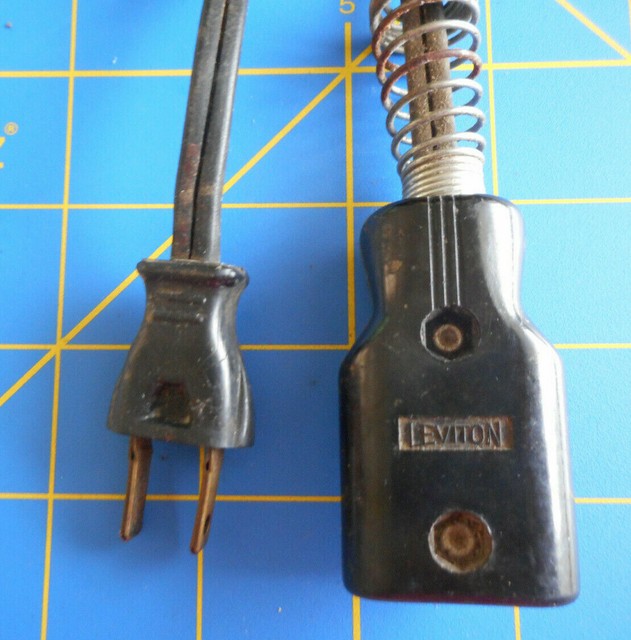 Vintage Leviton Small Appliance Power Cord with Spring Tested Made in
