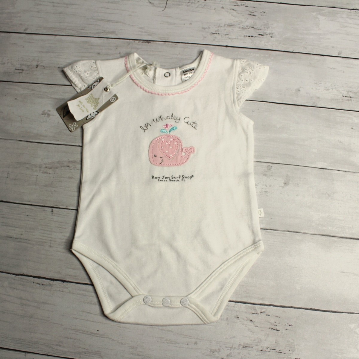 Ron Jon Surf Shop Baby's Girl's Bodysuit Top Size Months Whale