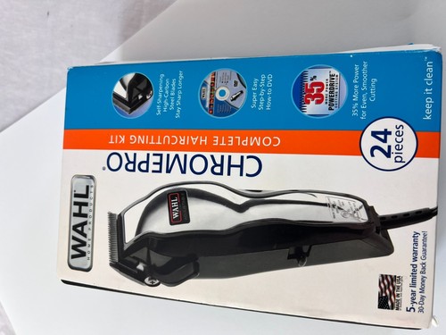 Wahl Complete Home Barber Kit Chrome Pro Hair Clipper Haircutting Kit 24 Piece - Picture 2 of 15