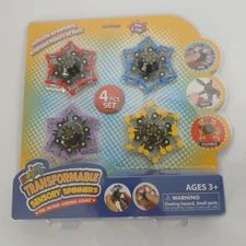 Buzzy Fidgety Transformable Sensory Spinners Spin & Fun 4 PC Set Brand New