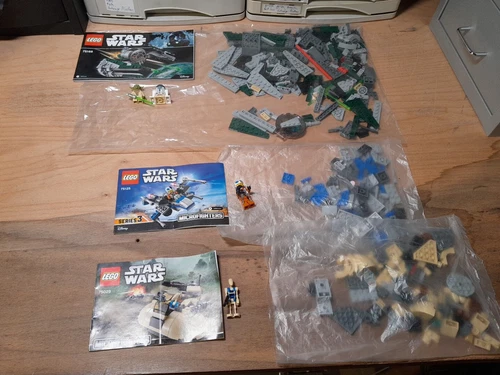 LEGO 75168, 75125, 75029 Star Wars Yoda's Jedi Starfighter Mit OBA+Alle Figuren