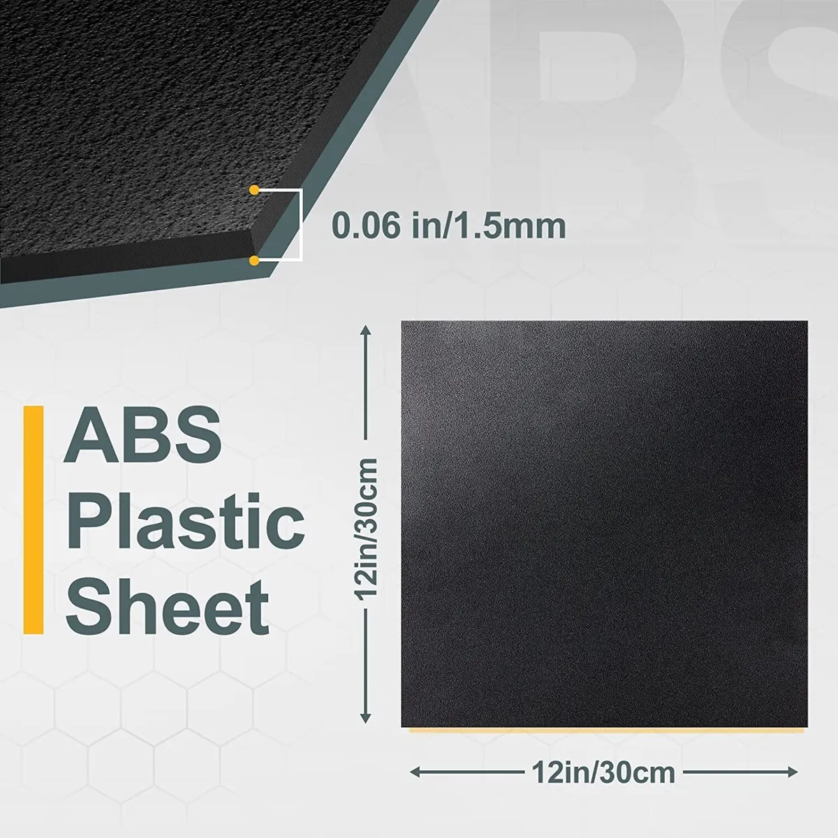 Black ABS Plastic Sheet 12x12x0.06 High Tensile Plastic Sheets DIY 2 Pack