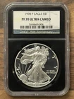 1998 P PROOF AMERICAN SILVER EAGLE NGC PF70 ULTRA CAMEO ASE 1 Oz BLACK HOLDER