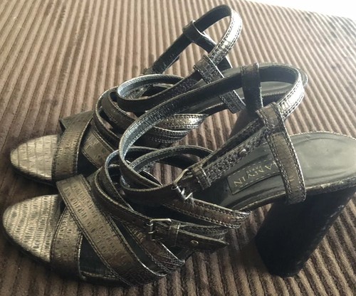 Lanvin Paris Metallic Leather Slingback Shoes Size 41 - Picture 2 of 14