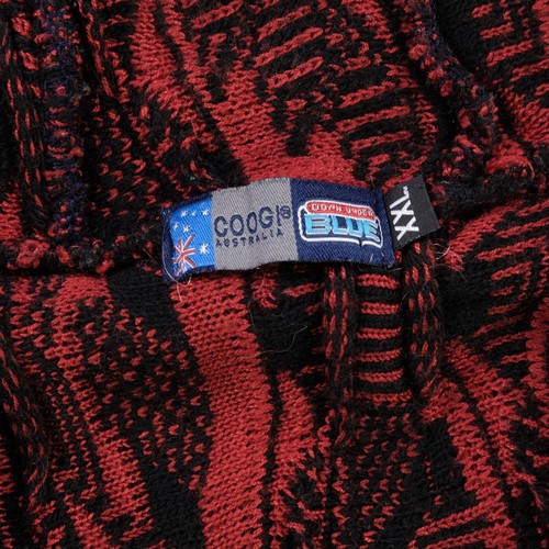 Rare VTG COOGI Australia Down Under Blue Striped 3D Textured Hoodie Sweater 2XL - Picture 3 of 9
