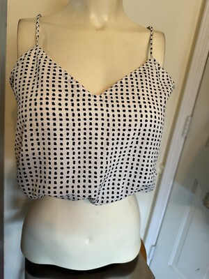 ANNA RAE Uniquities 2 Pieces Cropped Top Tiered Mini Skirt Ivory Polka Dot Sz XS