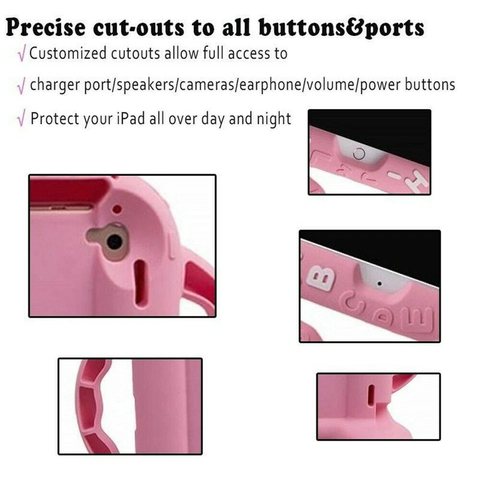 For iPad Mini 2 3 4 Pro 5 th Kids Silicone Rubber Cover Cartoon Robot Stand Case - Image 4 of 4