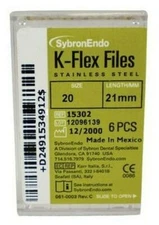 *6-Pieces* Kerr K-Flex Hand Files Size-20 Length 21mm 15302