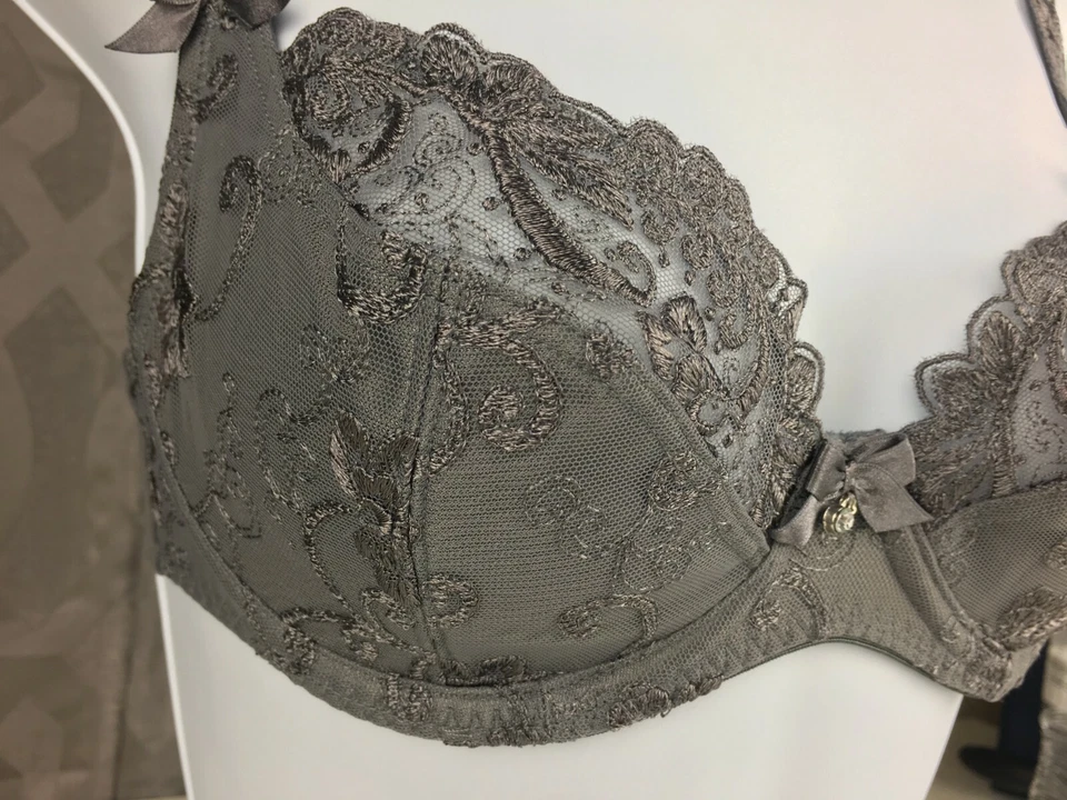 Sexy Lingerie Lace Plunge Underwire Bra Charcoal Grey - Alegro 9012 - Size 30-40 - Image 4 of 4