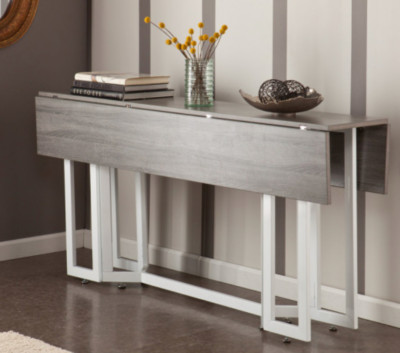 gray extendable dining table