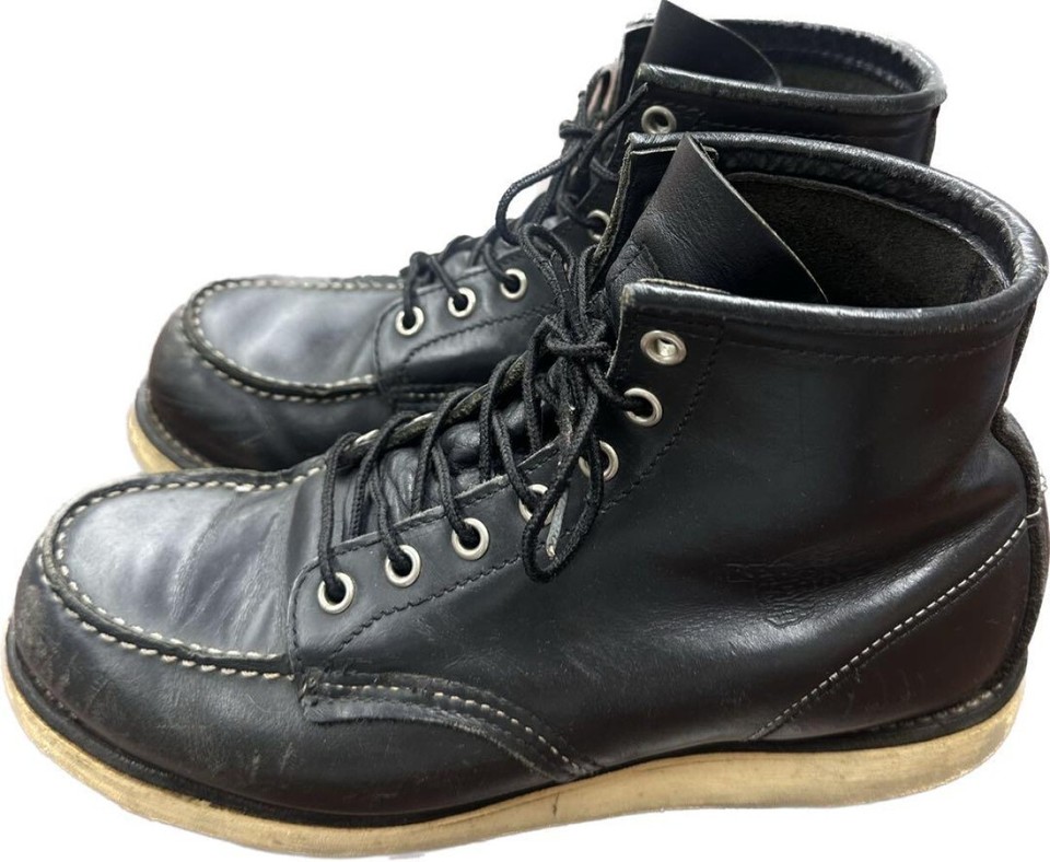 Red Wing 8130 Irish Setter Mock Toe Laceup Boots Black Genuine Leather