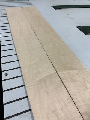 FIGURED Maple Raw Wood Veneer 2 sheets 51'' x 6''+ 128S