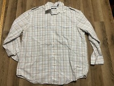 Alfani Shirt, Men's Size XL, Gray Blue, Plaid, Button Up, Long Sleeve, Pockets
