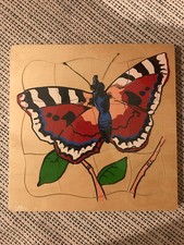 Lagenpuzzel, Schmetterling, Holzspiel, Puzzel