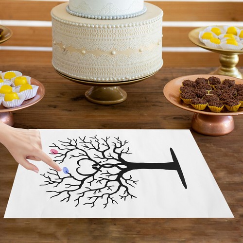 40 X Fingerabdruck-Check-in-Malerei Hochzeit Mit Fingerabdruckbaum - Bild 10 von 12