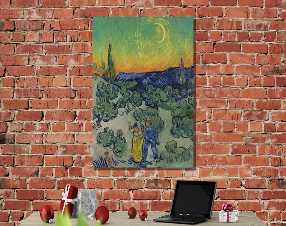 A Walk At Twilight Vincent Van Gogh Canvas Prints Wall Art Pictures Modern Decor - Image 3 of 4
