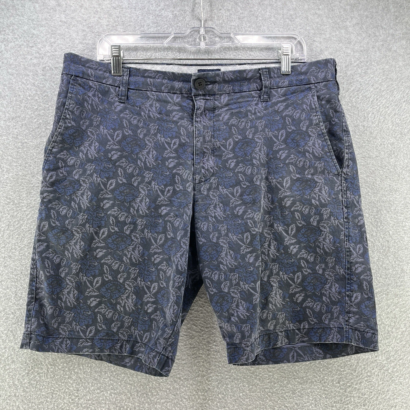 Short chino homme Dockers 34 W bleu floral supreme Flex Inseam 9 pouces décontracté 
