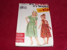 🦋 SIMPLICITY #7154 - GIRLS CUTE BACKLESS CASUAL SUMMER DRESS PATTERN 3-8 FF