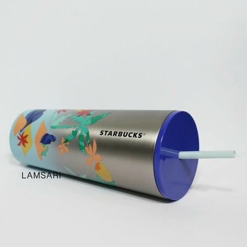 Starbucks Summer 2020 Beach Mermaid Palm Tree Stainless Steel Tumbler 24 oz - Picture 4 of 6