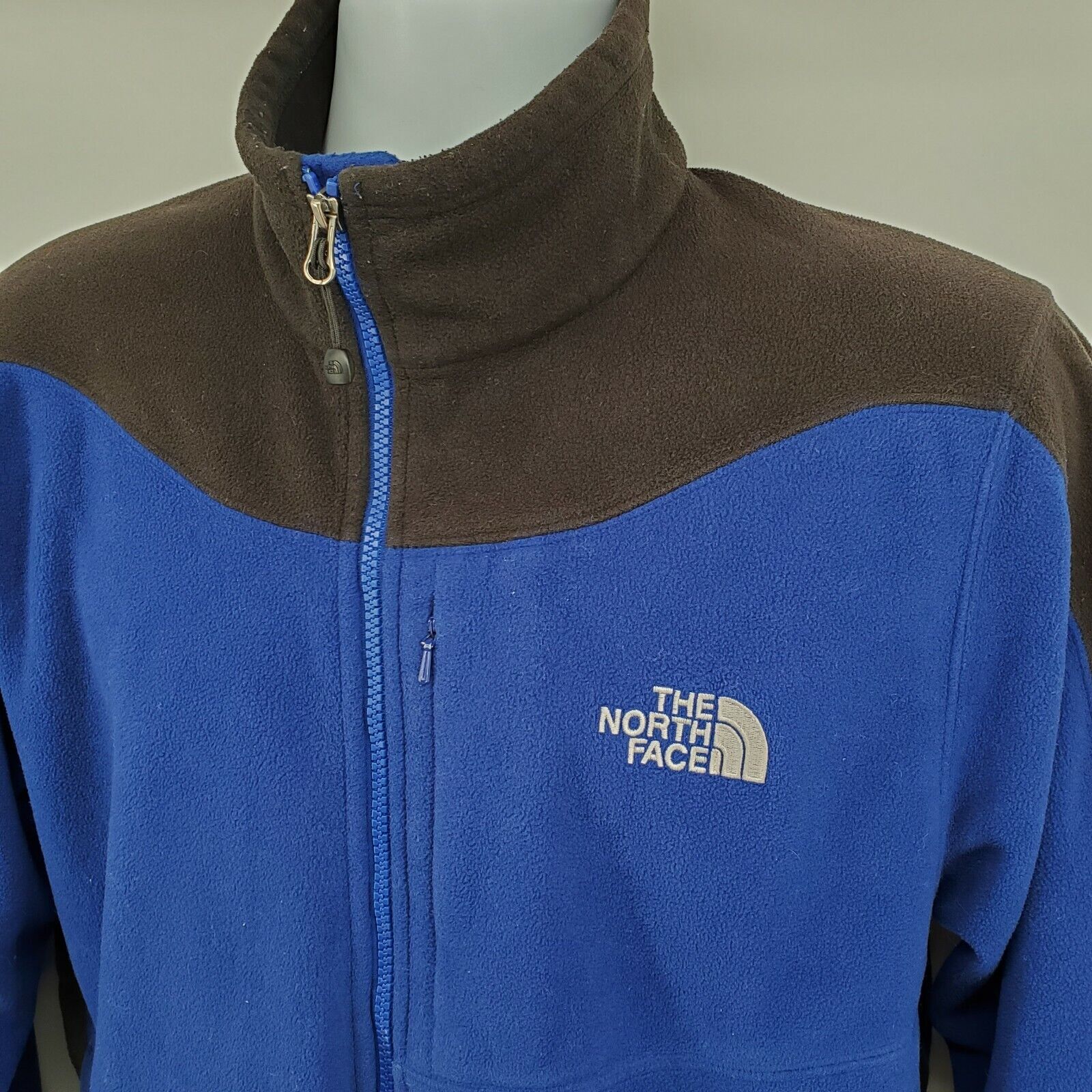 The North Face Fleece Jacket Mens Size L Blue Black | eBay