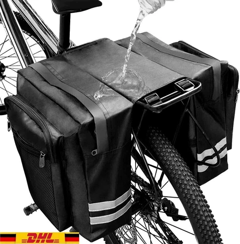 Doppel Fahrradtasche Satteltasche Gepäckträger wetterfest Transporttasche MTB DE - Bild 1 von 15