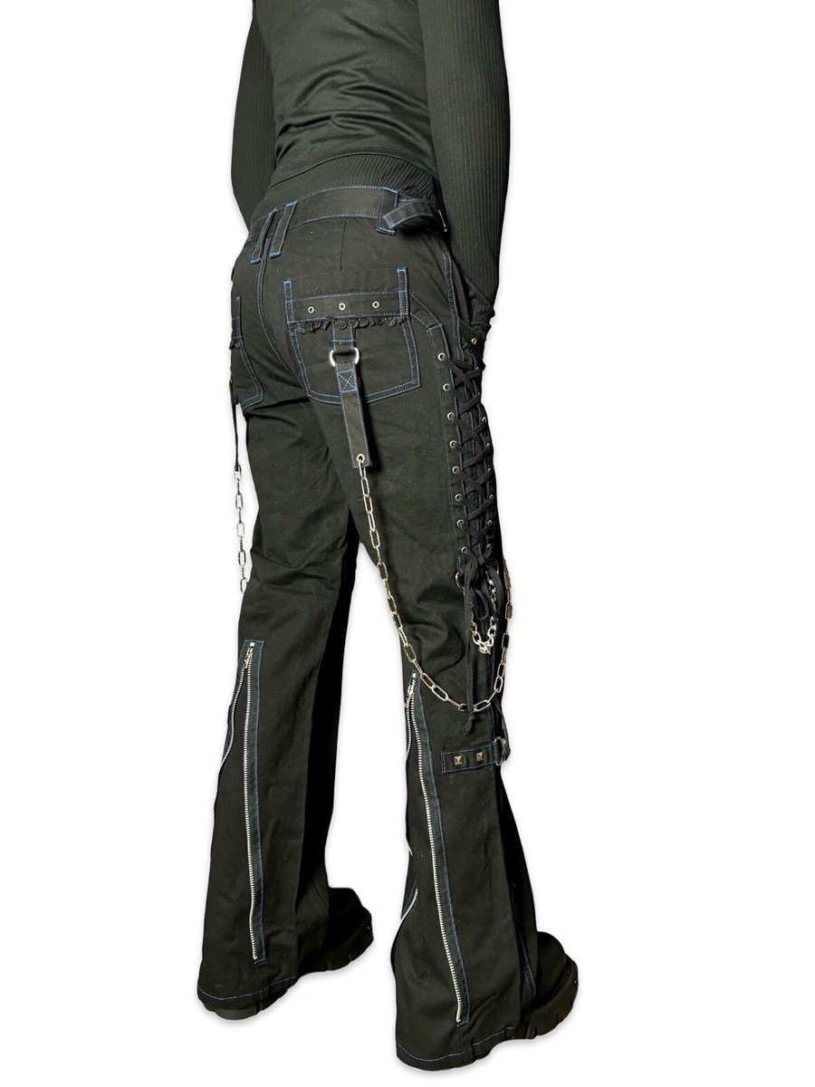 Tripp NYC Rare Y2K Goth Rave Skate Grunge Emo Black Baggy Bondage