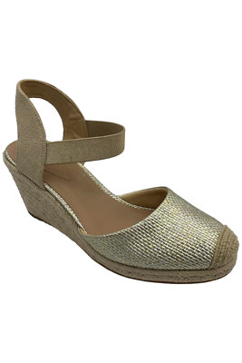 Lauren Ralph Lauren Pearle Espadrille Wedge Pumps Gold | eBay