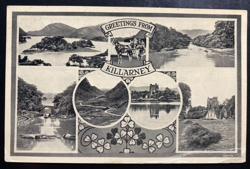 1952 Shannon Airport Ireland Airmail Postcard Cover To Los Angeles CA Usa Greeti - Picture 3 of 3