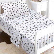 3-Piece Cotton Toddler Sheet Set for Kids Boys Girls Animals Fish Sports Floral