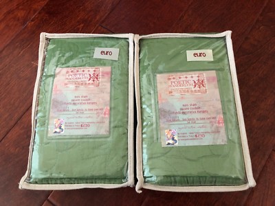 x2 Tracy Porter MATHILDE Poetic Wanderlust COTTON Euro Shams QUILTED Pair NWT