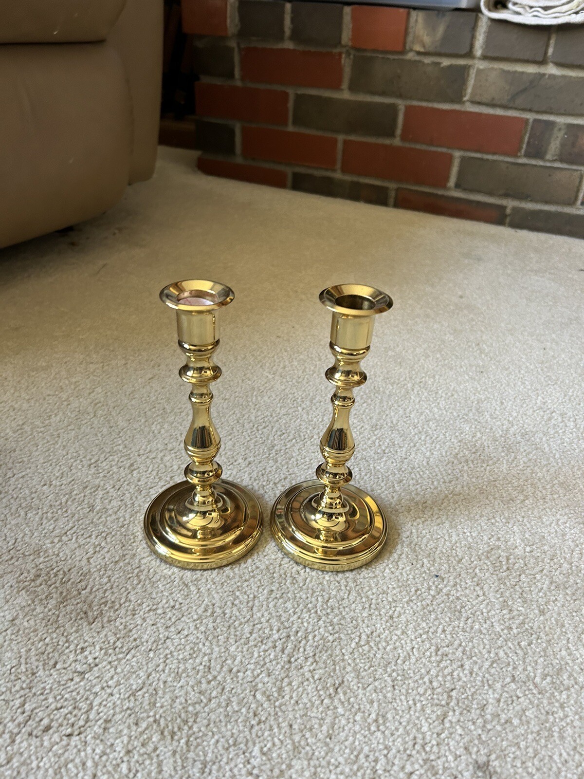 BALDWIN Brass Candle Holders 7 " Vintage Solid Brass pair candlestick’s USA eBay